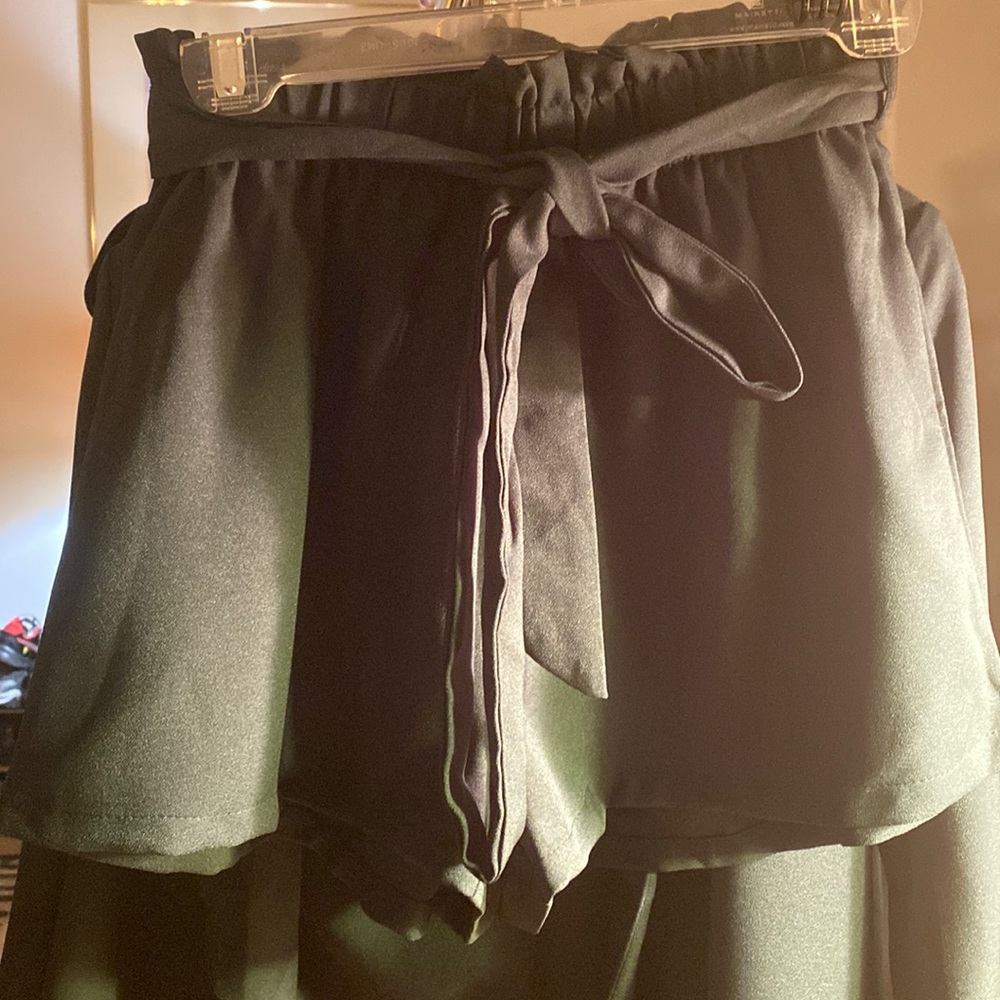 Hunter Green Open Blazer & Shorts Set.